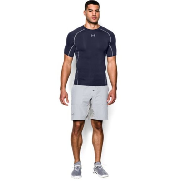 Men's UA HeatGear® Armour Short Sleeve Compression Shirt - Midnight Navy (410) - Picture 4 of 8